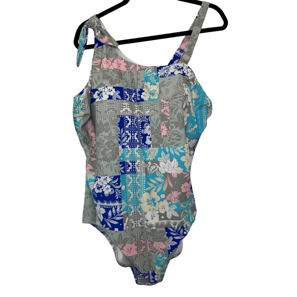Cacique Curve Floral Patchwork One Piece Swimsuit 20W - Picture 1 of 10